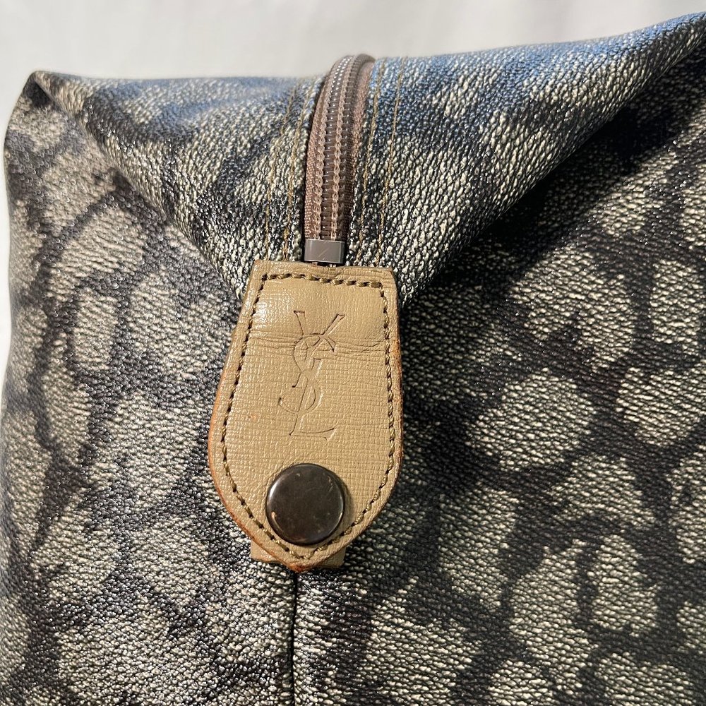 Auc YSL vintage coated canvas/leather travel/shoulder XL bag - Picture 10 of 16